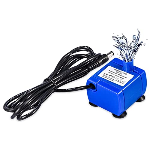 Ausla 12V Haustier Wasserspender, Ersatzpumpe Trinkbrunnenpumpe, Mini Silent Pet Wasserpumpe, Ersatzpumpe, 1,6L Automatischer Brunnen Pumpe mit 1.8m langes Kabel von Ausla