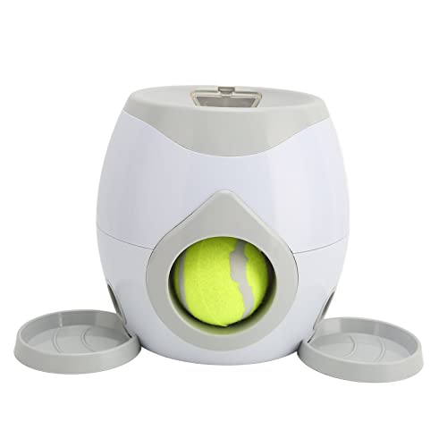 Ausla Hunde-Tennis-Futter-Belohnungsmaschine, Interaktiver Ball-Futterspender für Hunde mit Flachem Futtertablett von Ausla