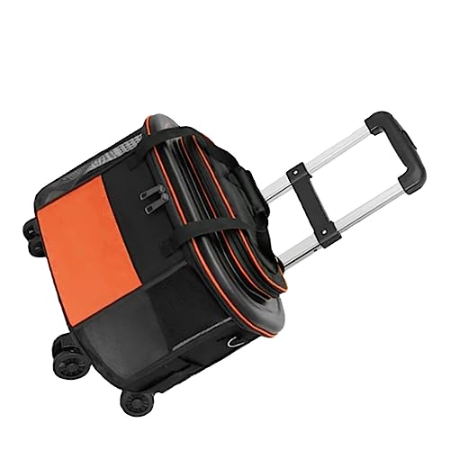 Haustier-Rolltrage, Atmungsaktive Hunde- und Katzentrage mit Rollen, Tragbarer Haustier-Trolley Zum Ausgehen, Reisen, Hohe Tragfähigkeit (ORANGE) von Ausla