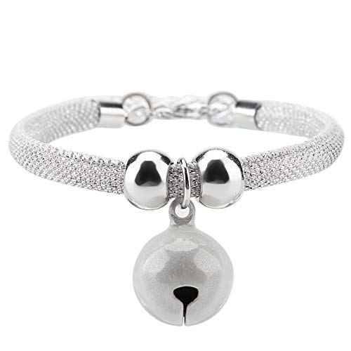 Verstellbares Nylon-Haustierhalsband mit Glöckchen, Kätzchen-Halskettenzubehör Im Japanischen Stil für Katzen, Kleine Haustierversorgungs-Verlängerungskette (White) von Ausla