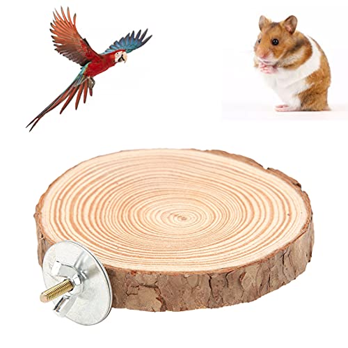 Vogelsitzständer aus Holz, Runde Sitzstangenplattform für Vögel Bietet Bequemen Spiel- und Übungsbereich für Käfigvögel und Papageien, die Im Stehen Beißen (6-8) von Ausla