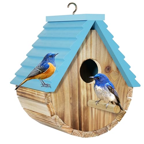 Vogelhaus, Auslar Holz Vogelhäuser für Draußen, Vogelhaus für Draußen, Hängendes Bluebird House für Kardinäle Finkenkönig Schwalbe für Gartenbeobachtung von Auslar