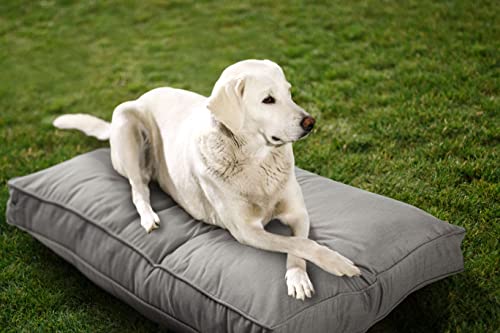 Sunbrella Doppelseitiges Hundebett für drinnen und draußen, waschbarer Bezug und kaufest, Haustiermatte für Mehrzweck, pflegeleicht und haustiersicher für Hunde und Katzen, Größe L, Polyester, Taube, von Austin Horn Classics