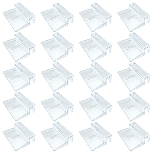 Auswalar 20 Stück 8 mm Acryl-Aquariumabdeckungsclips, transparente Glasabdeckungs-Clips, Halterungshalter, Universal-Deckelclips für randlose Aquarien von Auswalar