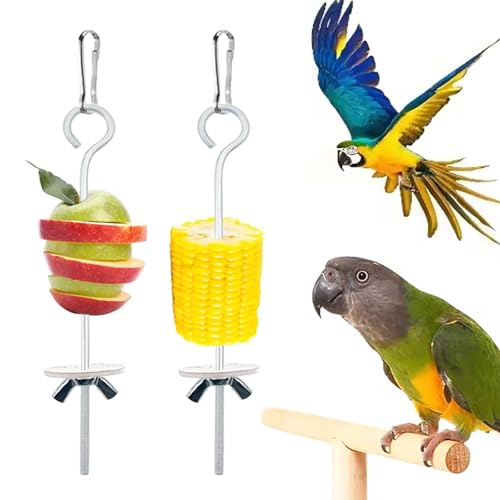 Vogelfutterhalter, Obst- und Gemüsehalter, Edelstahl zum Aufhängen von Kleintierfutter, Futterwerkzeug für Kleintiere, Vogelspielzeug, Bewässerungszubehör, 5 Stück von Auswalar