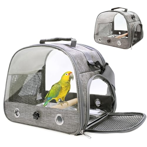 Vogeltrage mit Sitzstange Sittich Reisetasche Tragbarer Vogelrucksack Träger mit Platte, atmungsaktive Vogeltrage Reisekäfig für kleine Haustiere von Autokcan
