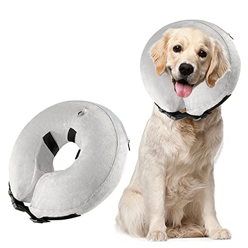 Avaner Aufblasbar Halskrause Halsband für Haustier Hund Katze bequem Schutzkragen mit Schnalle Verstellbarer Innenumfang von 12cm bis 17cm Nackenstütze nach Operationen und Verletzungen (XS) von Avaner