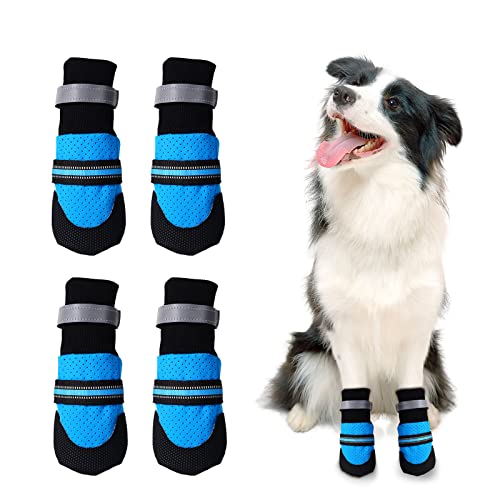 Avaner Hundeschuhe Pfotenschutz Hund wasserdichte 4 Stücke Hunde Schuhe Anti Rutsch Sohle Outdoor Hundestiefel mit reflektierendem Klettverschluss Hundesocken für kleine mittlere und große Hunde von Avaner