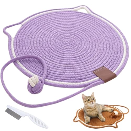 Doppeltes Kratzpad, Kratzpads Für Hauskatzen, Katzenkratzmatte Aus Natürlichem Baumwollseil, Katzenkratzpad In Großer Größe, Katzenbett, Katzenkratzpad Mit Katzenspielzeug (7,16.5in) von Avanise