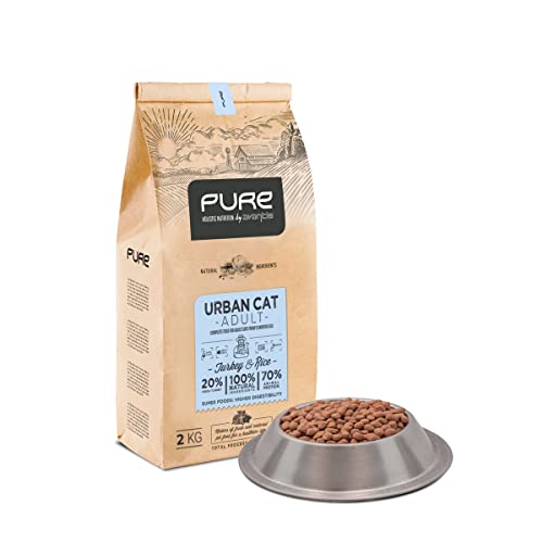 Avantis Pure Urban Cat - Katzenfutter für Erwachsene mit sensiblen Zeichen, alle Arten von Rasen, 2 kg, mit Pfau und Reis, Trockenfutter für Katzen mit digitalen Problemen von Avantis Pet Nutrición Inteligente