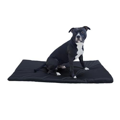 Aveanit Hundedecke 120 x 70cm, Hundematte, Weiches Waschbares Wasserdichtes Hundebett, Hundekissen für Reise Camping Outdoor, Hundehütten, für draußen Modell 1 Schwarz von Aveanit