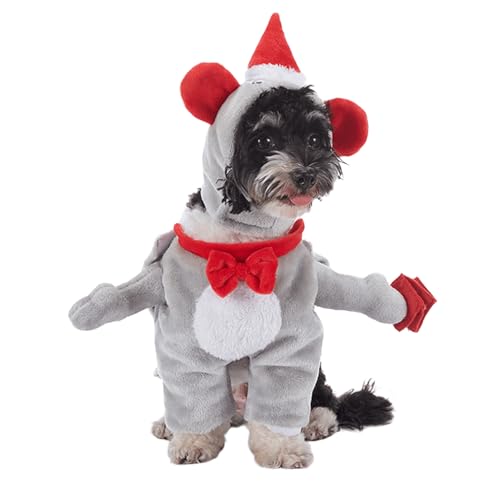 Avejjbaey Halloween-Hunde-Outfit für Hunde, Festival-Kostüm, niedliches Cartoon-Haustier-Weihnachtsmann-Outfit für Feiertage von Avejjbaey