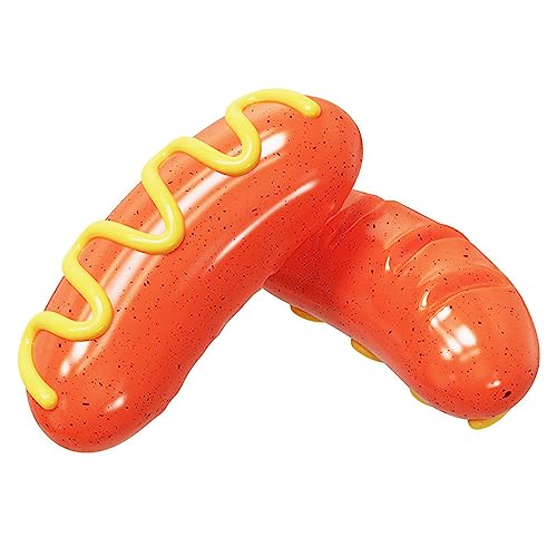 Avejjbaey Hunde Molar Supplies Hunde Kauspielzeug Hotdog Form Zahnreinigung Massagepunkt Zahnpasta Haustier Quietschendes Molar Haustierspielzeug von Avejjbaey