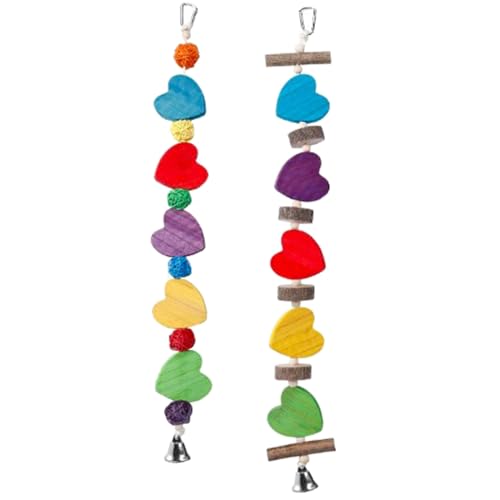 Avejjbaey Vogel Spielzeug Papageien Kauen Spielzeug Vogelkäfig Block Reißen Beißen Spielzeug Kleine Vögel Käfig Holz Puzzle Für Lovebirds 2PCS von Avejjbaey