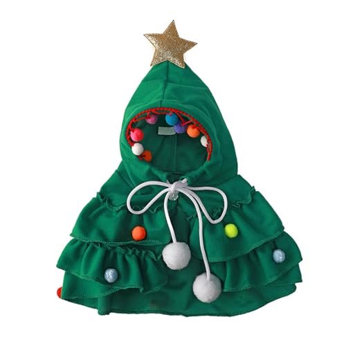 Umhang mit Weihnachtsbaum für kleine Mädchen, Hunde, Hochzeitskostüm, verstellbarer Umhang, Haustier-Weihnachtskostüm von Avejjbaey