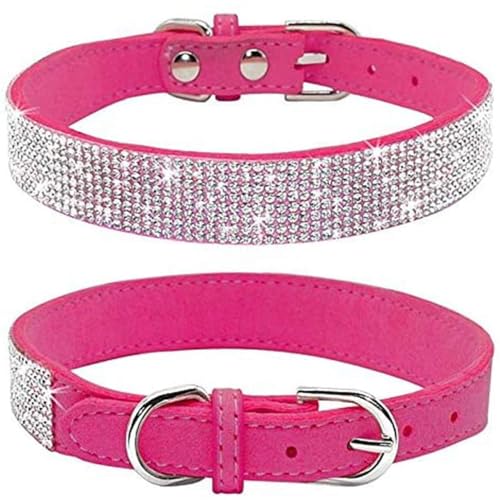 Avenpets Strass-Hundehalsband mit schillernden Kristallen, weiches Wildleder, Halsband für Hunde, Katzen, Welpen, Geschenk, Mädchen, niedliches Halsband mit Nieten, funkelnde Diamanten für kleine, von Avenpets