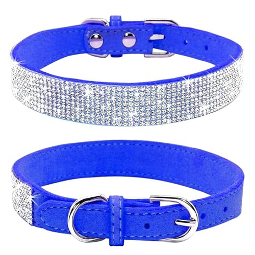 Avenpets Strass-Hundehalsband mit schillernden Kristallen, weiches Wildleder, Halsband für Hunde, Katzen, Welpen, Geschenk, Mädchen, niedliches Halsband mit Nieten, funkelnde Diamanten für kleine, von Avenpets