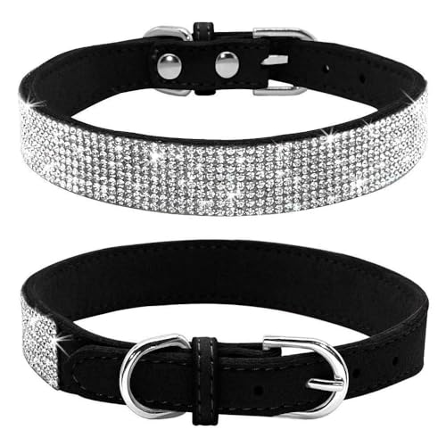 Avenpets Strass-Hundehalsband mit schillernden Kristallen, weiches Wildleder, Halsband für Hunde, Katzen, Welpen, Geschenk, Mädchen, niedliches Halsband mit glitzernden Diamanten für kleine, von Avenpets