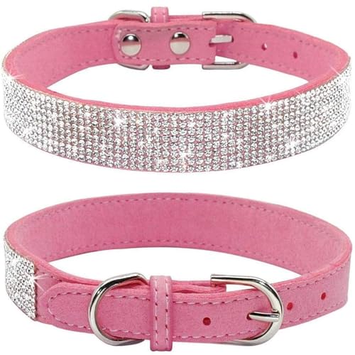 Avenpets Strass-Hundehalsband mit schillernden Kristallen, weiches Wildleder, Halsband für Hunde, Katzen, Welpen, Geschenk, Mädchen, niedliches Halsband mit glitzernden Diamanten für kleine, von Avenpets