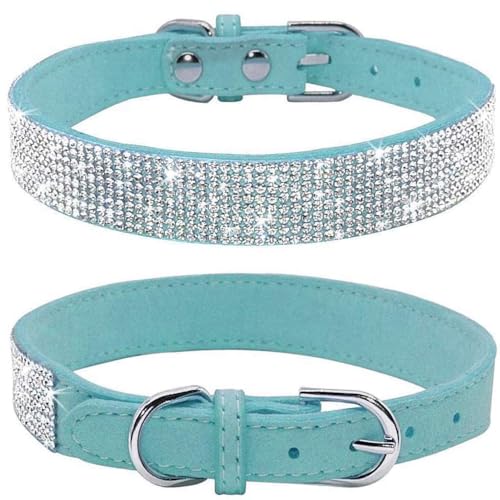 Avenpets Strass-Hundehalsband mit schillernden Kristallen, weiches Wildleder, Halsband für Hunde, Katzen, Welpen, Geschenk, Mädchen, niedliches Halsband mit glitzernden Diamanten für kleine, von Avenpets