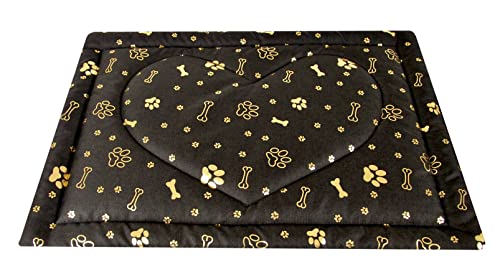 Aves-24 PIMPUS Hundematte Gr. M/L/XL Waschbar rutschfest Hundebett Liegedecke Hunde Katze für große oder kleine Hunde (M - 50x70cm, Braun/Gold) von Aves-24