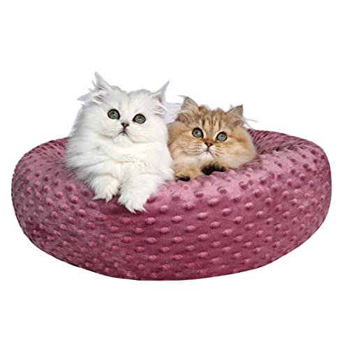 Aves-24 PIMPUS Katzenbett Hundebett RUND Ø55cm Hundesofa Katzennest Hunde Katze Donut (Rosa) von Aves-24