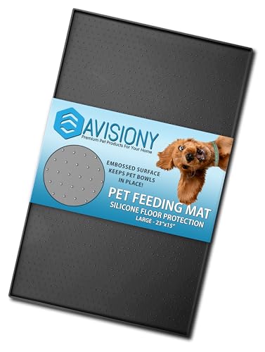 Avisiony Haustiermatten für Hunde – Hundematte – Haustierfuttermatte, ideale Größe 55,9 x 35,6 cm – wasserdichtes Silikon – Matte für Futternäpfe Platzsets + eBook mit Tipps für Hunde/Katzen und gesunden Rezepten von Avisiony