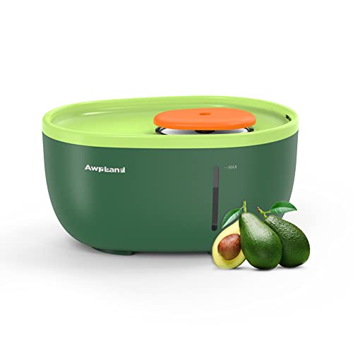 Avocado Katzen Trinkbrunnen, Awpland 2L Ultraleiser Trinkbrunnen füR Katze Ohne Strom, Wasserspender Katzen mit 3 Filterelement und 3 Filterschwamm, Katzen Wasserspender mit Wasserstand von Awpland