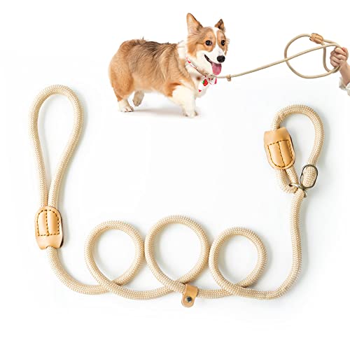 Awpland 1.7M Starke Hundeleine mit Bequemen Griff, Integrierter Halsung Nylon Hundeleine, 12mm Schleppleine Hund für Mittlere und große Hunde, Hochwertige Hunde Trainingsleine, Verhindern Sie von Awpland