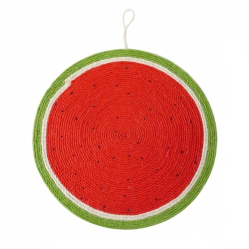 Katzenkratzmatte, natürliche Sisal Wassermelone Form Katzenkratzmatten, Anti-Rutsch-Kratzpads Spielzeug für Indoor-Katzen, horizontaler Boden Katzenkratzpads Teppich von Awpland