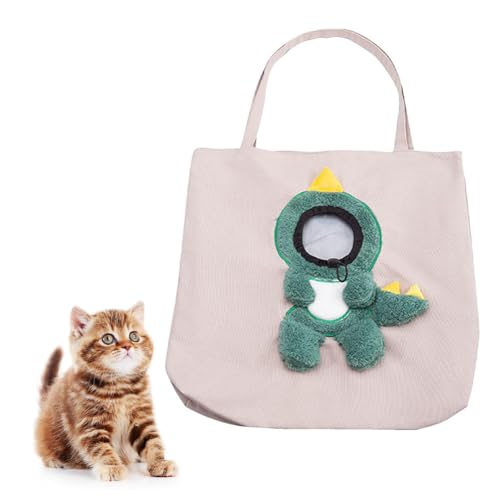 Tragetasche für kleine Hunde und Katzen, niedliche Dinosaurier-Form, Katzentragetasche mit Outcrop Design, tragbare atmungsaktive Haustier-Handtasche, Tragetasche für Welpen, kleine Hunde, Katzen, von Awpland