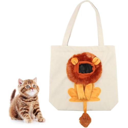 Tragetasche für kleine Hunde und Katzen, niedliche Löwen-förmige Katzentragetasche mit Outcrop Design, tragbare atmungsaktive Haustier-Handtasche, Tragetasche für Welpen, kleine Hunde, Katzen, von Awpland