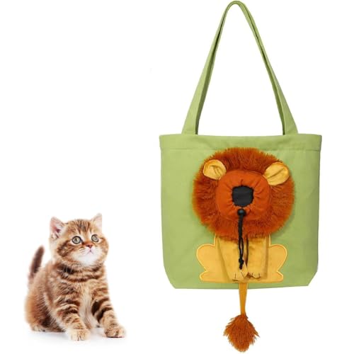 Tragetasche für kleine Hunde und Katzen, niedliche Löwen-förmige Katzentragetasche mit Outcrop Design, tragbare atmungsaktive Haustier-Handtasche, Tragetasche für Welpen, kleine Hunde, Katzen, von Awpland