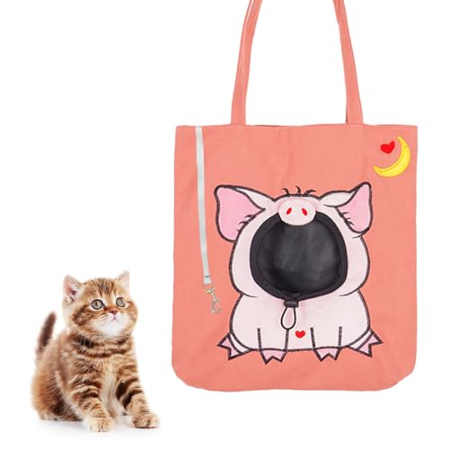 Tragetasche für kleine Hunde und Katzen, niedliches Schweinchen-Design, tragbar, atmungsaktiv, für Welpen, kleine Hunde, Katzen, Outdoor-Reisen von Awpland