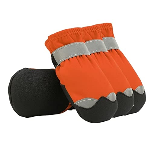 AxBALL 4pcs Hundeschuhe rutschfeste wasserdichte Hundeschuhe Outdoor Hundeschuhe for kleine mittelgroße Hunde Heimtierbedarf Wanderschuhe Hundeschuhe (Color : C, Size : 2) von AxBALL