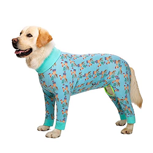 AxBALL Haustier Große Hund Enge Kleidung Cartoon Gedruckt Overall Hund Vierbeinige Pyjamas Mantel Nursing Bauch Wohnung Kleidung Body Home Wear (Color : B, Size : 3X-Large) von AxBALL