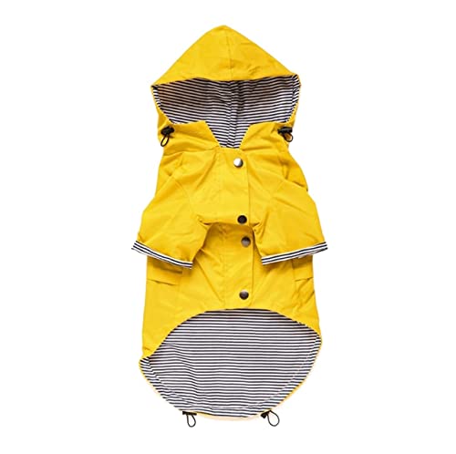 AxBALL Haustier Hund Mantel wasserdichte Jacke Haustier Mode Kleidung for kleine mittelgroße Hunde Katzen Pet Raincoat Hund Sport Hoodies Popa Perro (Color : Yellow, Size : 2XL) von AxBALL