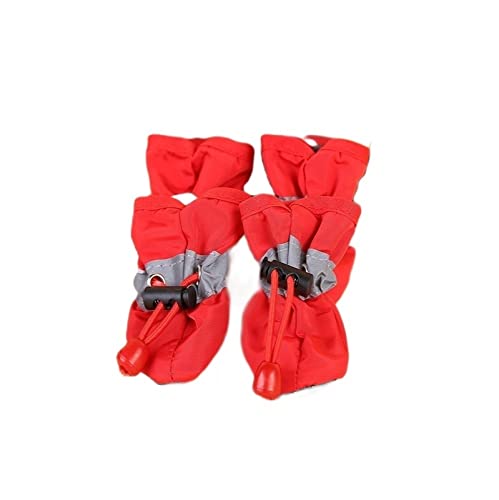 AxBALL Haustier-Hundeschuhe wasserdichte Chihuahua-Anti-Rutsch-Stiefel Welpen-Katzen-Socken (Color : Red, Size : 1) von AxBALL