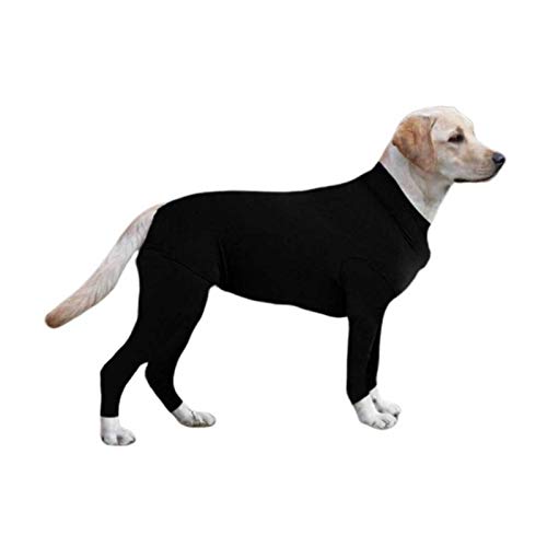 AxBALL Hunde-Bekleidung Operative Schutz Langer Ärmel Bodysuit-Overall-Winter-Overall for Hunde (Color : Black, Size : XL) von AxBALL