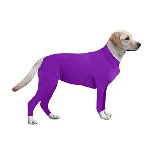 AxBALL Hunde-Bekleidung Operative Schutz Langer Ärmel Bodysuit-Overall-Winter-Overall for Hunde (Color : Purple, Size : L) von AxBALL