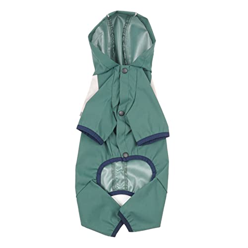 AxBALL Hundekleidung wasserdicht mit Hut Overall reflektierender Sommer-Regenmantel for kleine Hunde liefert Haustier-Regenmantel im Freien (Color : Green, Size : Large) von AxBALL