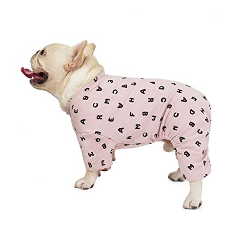 AxBALL Hundewinterkleidung Brief Drucken Hündchen Kostüm Französisch Bulldog Hundekleidung for mittlere große Hunde Mantel Pet Overalls Ropa Perro (Color : Pink, Size : Small) von AxBALL