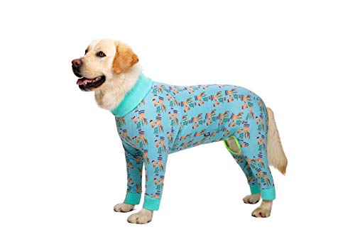 AxBALL Medium Large Dogs Pyjamas for Haustier-Hunde-Kleidung Overall for Hundekostüm Mantel for Hunde Karikatur druckte Kleidung Hemd (Color : Elk Dogs Pajama, Size : 26(Bust 60cm)) von AxBALL