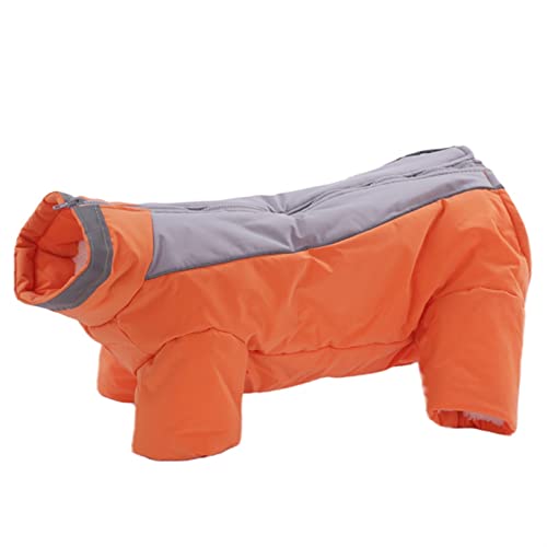 AxBALL Warme männliche weibliche Haustier Hund Daunenjacke for kleine Hunde Winterwelpen Katze Schlampe Jumpsuit for Yorkies Overalls Kleidung (Color : Orange Gray Boy, Size : 12) von AxBALL