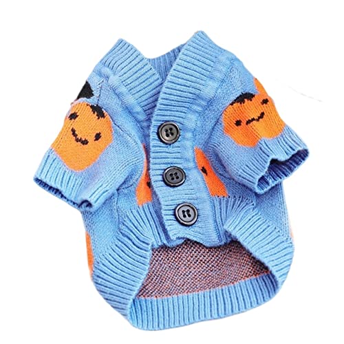 AxBALL Winter gardigan Haustier Pullover blau orange Schnauzer Pomeranian Yorkshire Teddy cat Bichon pudel welpen Hund Kleidung (Color : Blue, Size : X-Small) von AxBALL