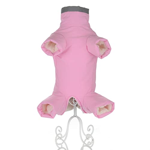 AxBALL Winterkleidung for kleine Hunde Warme Fleecewelpen Haustier Manteljacke Wasserdicht Reflektierende Hund Jumpsuits Chihuahua Kleidung Overalls (Color : Pink for Girl, Size : 8) von AxBALL