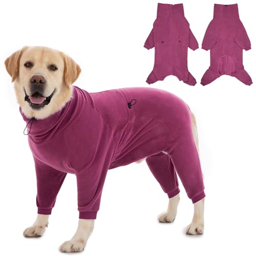 Axcimond Fleece Hundemantel mit Reißverschluss Langarm Hund Fleece Pullover Hund Schlafanzug Winter warme Hundejacke für kleine mittlere große Hunde kaltes Wetter Hundekleidung von Axcimond