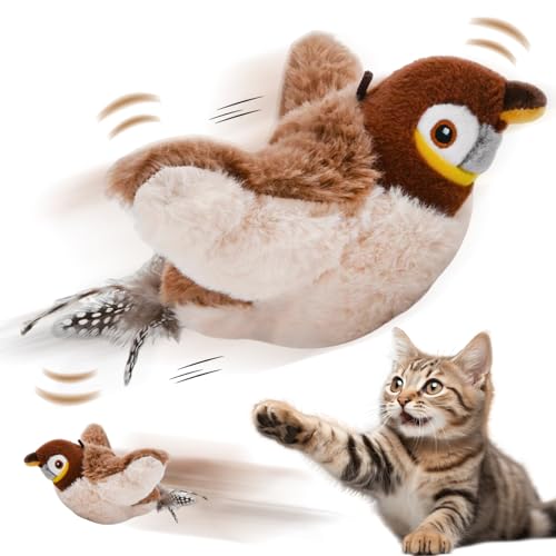 Axinyijia Fliegender Vogel Katzenspielzeug Selbstbeschäftigung, Flying Bird Cat Toy Interaktives Vogel Flattern Vogelspielzeug für Katze von Axinyijia