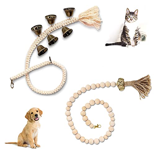 Axroad Mall 2 Pack Hanging Dog Toilette Training Doorbells, Length Adjustable Cotton Rope Dog Bells for Puppy Potty Training DoorBells (bronzy) von Axroad Mall