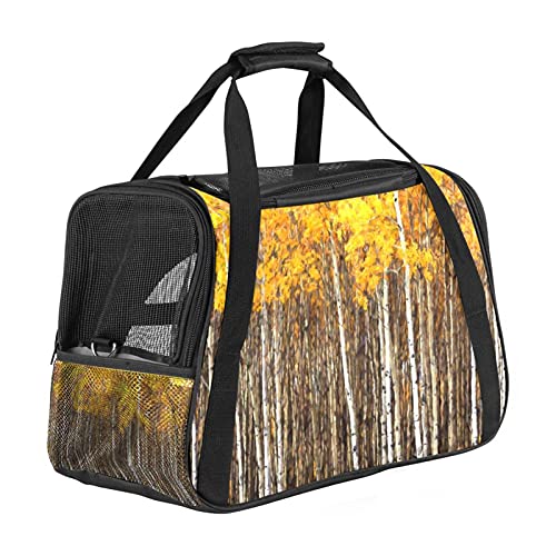 Fluggesellschaften zugelassene Hundetragetasche, Wald, Herbst, weiche Seiten, Haustier-Tragetasche für kleine Hunde und Katzen, tragbare Haustier-Reise-Handtasche, offen, 43,2 x 25,4 x 20,4 cm von AxssjS